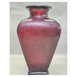 Large red glass vase