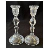 Pair of vintage crystal candleholders