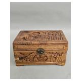 Vintage hand-carved Asian camphor wood chest w