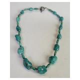 Turquoise and silver necklace