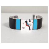 Native American style cuff bracelet inlaid with