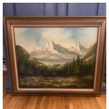 Landscape art oil on canvas signed