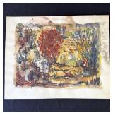 Vintage 1954 P. Resnack signed watercolor painting