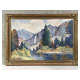 Signed Ernest Fredericks oil on canvas landscape