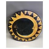 Wood hand painted celestial sun & moon wall