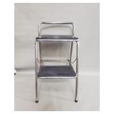 Vintage chrome and black step stool