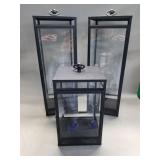 Pottery Barn "Maxwell" 3 handcrafted lanterns