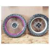 Pair of dirt wheel bikes