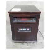 Wood space heater on wheels