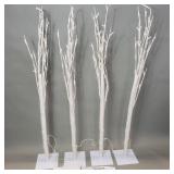 Plow & Hearth set of 4 LED birch trees