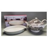 Vintage Staffordshire Yorkshire soup tureen and a