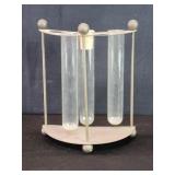 Vintage brass and glass test tube rack