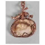 Handcrafted jasper and copper pendant