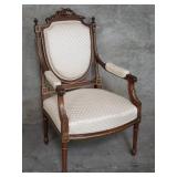 French carved walnut and shield back arm chair