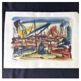 Vintage P. Resnack signed watercolor painting