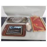 Group of vintage serving trays
