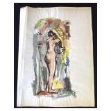 Vintage P. Resnack signed watercolor painting