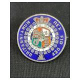 1816 Great Britain silver and enamel coin brooch