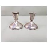 Pair of sterling silver weighted candle holders