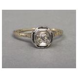 Vintage 14k yellow and white gold Art Deco