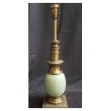 Stiffel-style brass and porcelain table lamp
