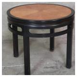 Baker Furniture walnut round side table