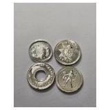 4 Franklin Mint sterling silver historical mini