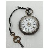 Vintage 800 silver ladies open face key wind