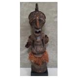 African songye nikishi wood and copper sculpture
