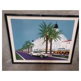 Signed Devi silk screen "Carlton Cannes"