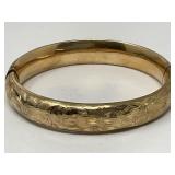 10k gold engraved bangle bracelet