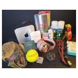 Softball glove, Apple Mini Mac, headphones, ERTL