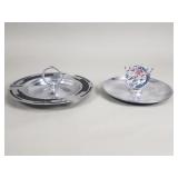 Pair of Art Deco chrome metal ashtrays