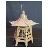 Vintage Japanese pagoda cast iron garden lantern