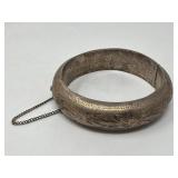 Vintage engraved hinged sterling silver