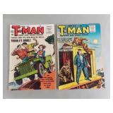 Pair of vintage Quality Comics T-Man #28 and #31