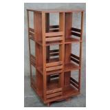 Mid-century walnut veneer revolving bookcase