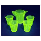 Acro Agate shot glasses uranium glass set