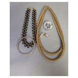 Vintage signed Trifari necklaces,  earrings,