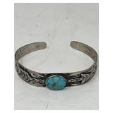 Navajo sterling silver cuff bracelet with