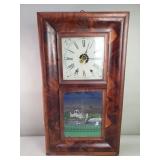 Vintage New Haven Clock Co reversed painted wall