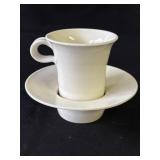 Vintage Carole Kaplan ceramic teacup & saucer