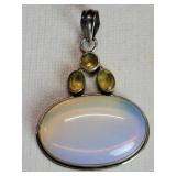 Sterling silver and opalite pendant