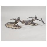 Pair of vintage silver plate figurine
