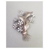Vintage sterling silver and rhinestones signed