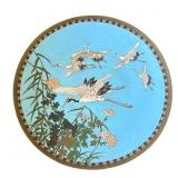 Antique Japanese Meiji cloisonnï¿½ enamel plate