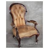 Vintage Victorian-style upholstered carved