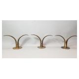 3 vintage Ibe Konst brass candle holder from