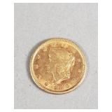 1851 Liberty Head gold dollar coin