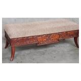 Sam Moore mahogany upholstered bench with